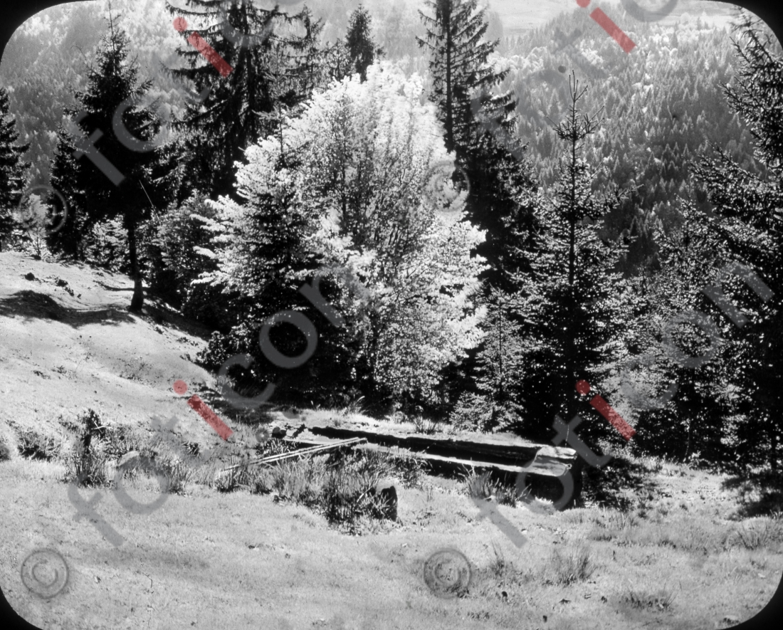 Bergbrunnen | Mountain well - Foto foticon-simon-127-007-sw.jpg | foticon.de - Bilddatenbank für Motive aus Geschichte und Kultur